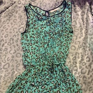 Green Leopard Print Tank Dress